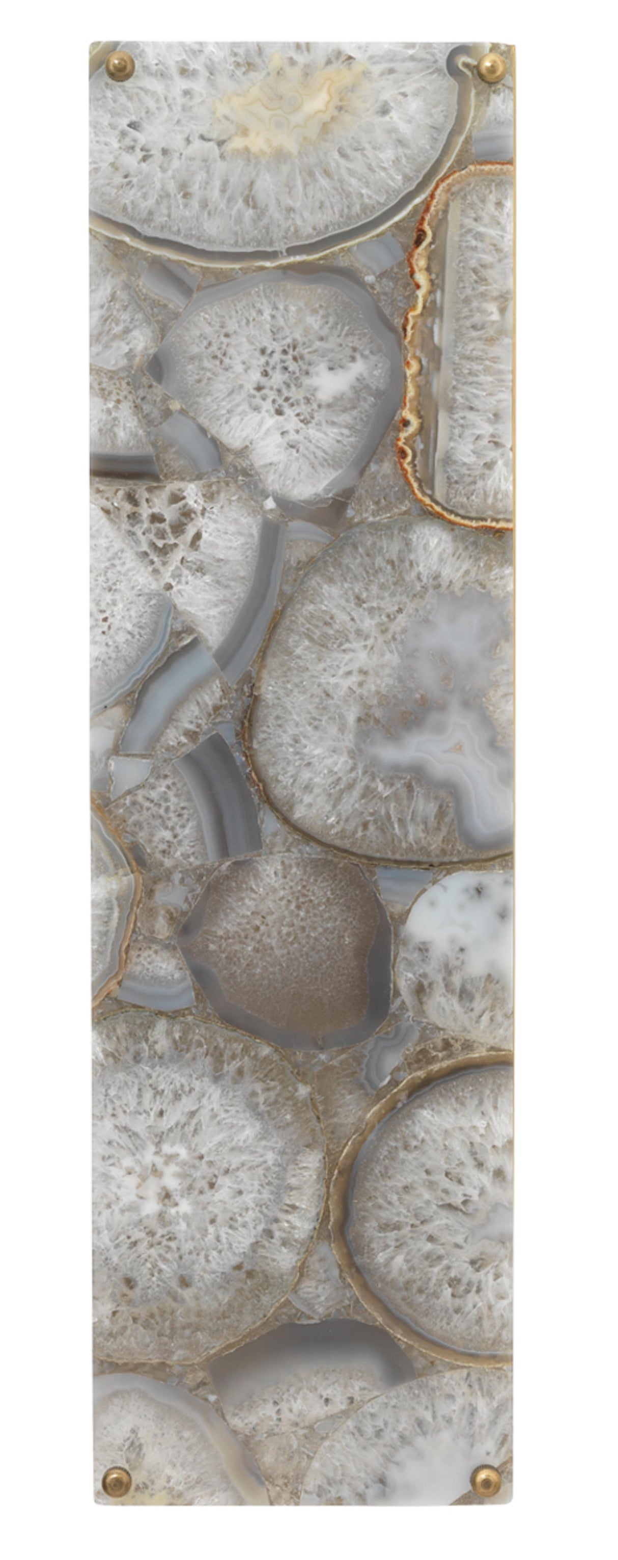 Jamie Young Adeline Rectangle Wall Sconce, Agate Resin and Antique Brass