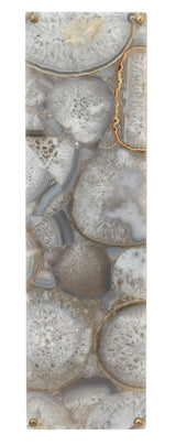 Jamie Young Adeline Rectangle Wall Sconce, Agate Resin and Antique Brass