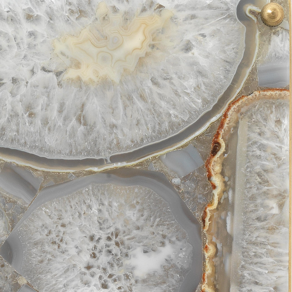 Jamie Young Adeline Rectangle Wall Sconce, Agate Resin and Antique Brass