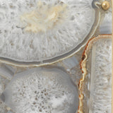 Jamie Young Adeline Rectangle Wall Sconce, Agate Resin and Antique Brass
