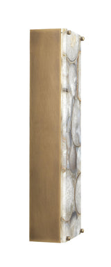 Jamie Young Adeline Rectangle Wall Sconce, Agate Resin and Antique Brass