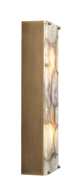 Jamie Young Adeline Rectangle Wall Sconce, Agate Resin and Antique Brass