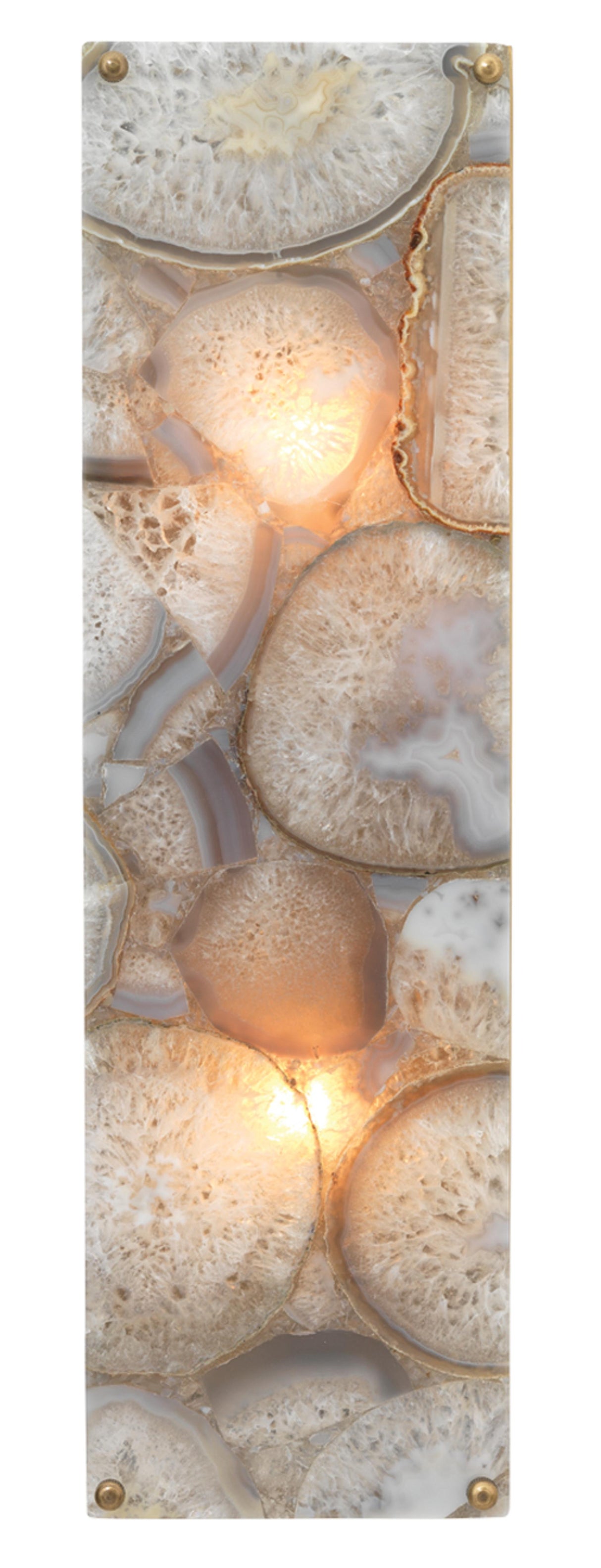Jamie Young Adeline Rectangle Wall Sconce, Agate Resin and Antique Brass