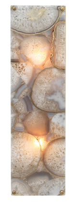 Jamie Young Adeline Rectangle Wall Sconce, Agate Resin and Antique Brass