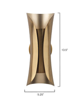Jamie Young Capsule 1-Light Steel Sconce, Antique Brass