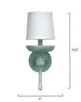 Jamie Young Concord Wall Sconce, Green Plaster
