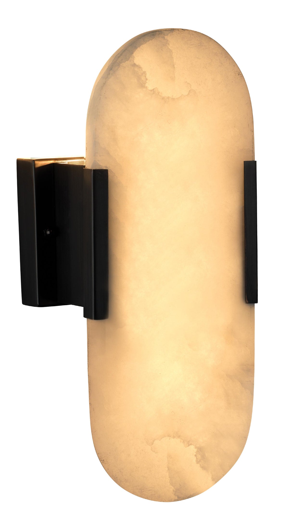 Jamie Young Delphi 2-Light Alabaster Wall Sconce, Oil Rubbed Bronze Metal