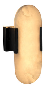 Jamie Young Delphi 2-Light Alabaster Wall Sconce, Oil Rubbed Bronze Metal
