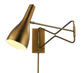 Jamie Young Lenz Swing Arm 1-Light Wall Sconce, Antique Brass