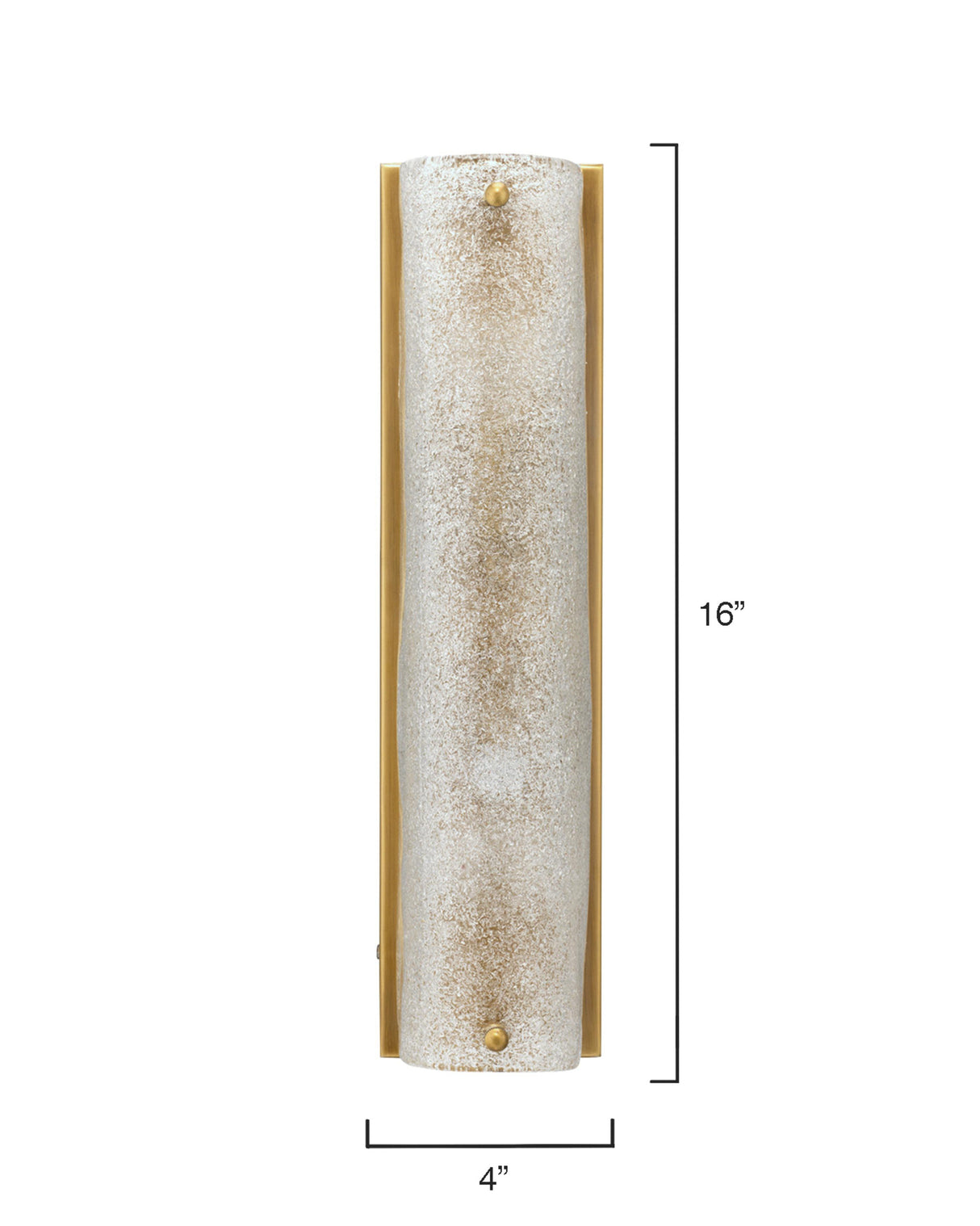 Jamie Young Moet Double Rounded Sconce, Textured Melted Ice Glass and Antique Brass Metal