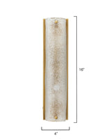 Jamie Young Moet Double Rounded Sconce, Textured Melted Ice Glass and Antique Brass Metal