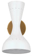 Jamie Young Pisa 1-Light Wall Sconce, White Lacquer and Antique Brass Metal