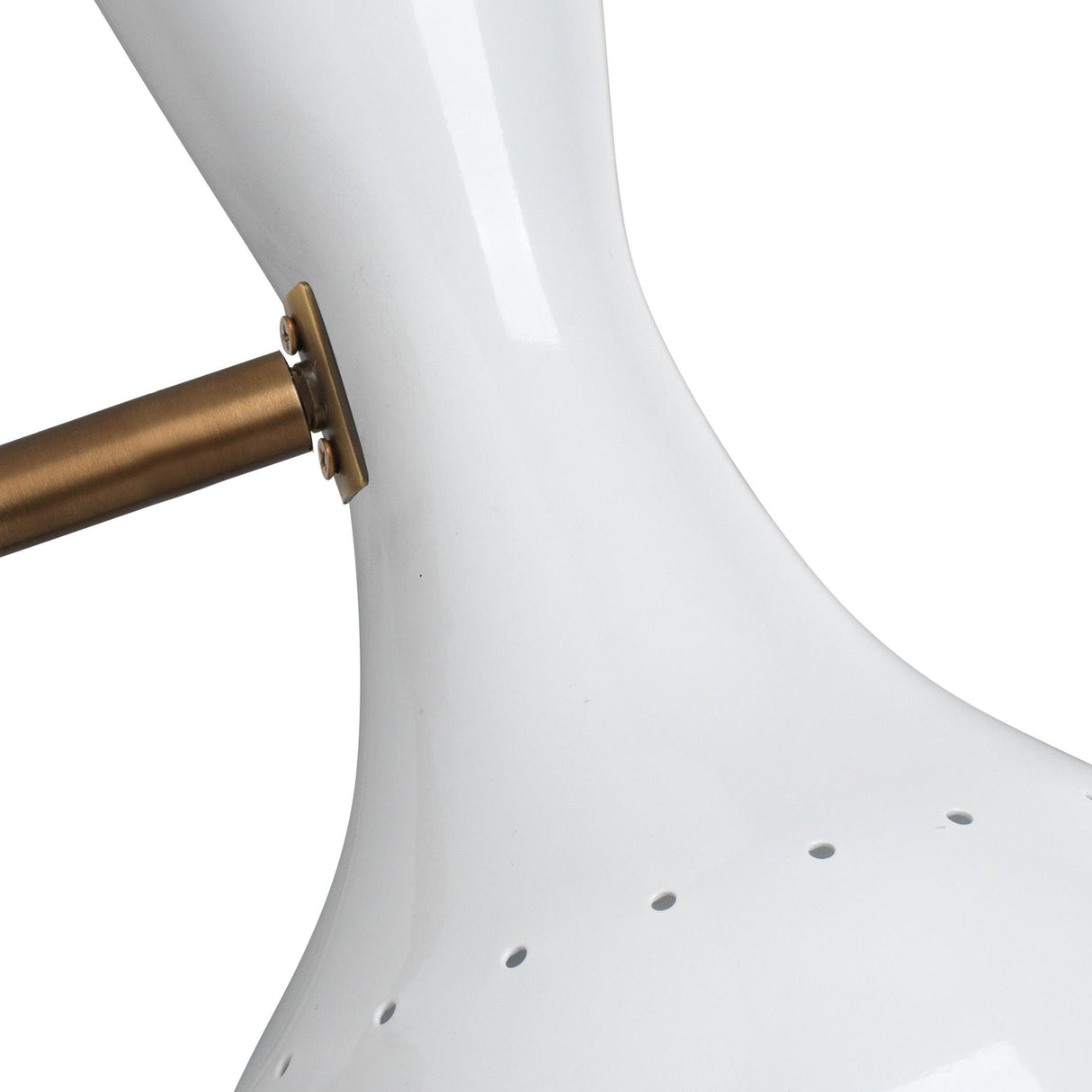 Jamie Young Pisa 1-Light Wall Sconce, White Lacquer and Antique Brass Metal