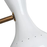 Jamie Young Pisa 1-Light Wall Sconce, White Lacquer and Antique Brass Metal