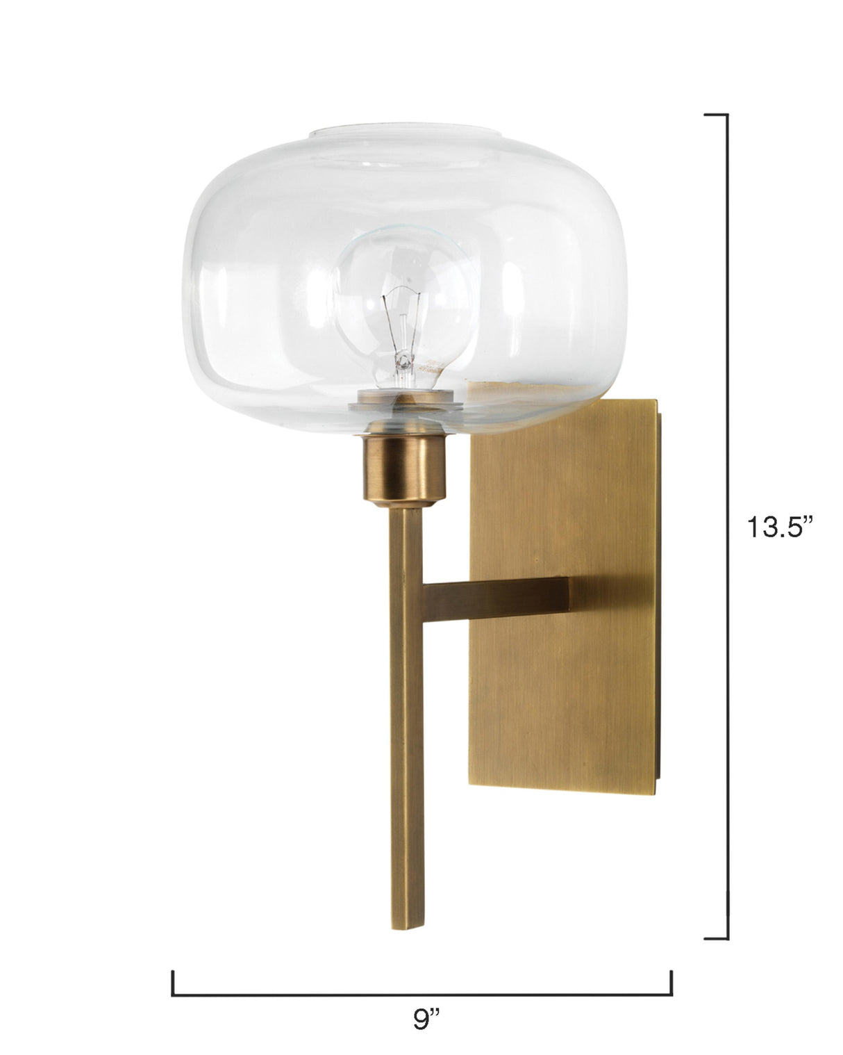 Jamie Young Scando Mod 1-Light Sconce, Antique Brass