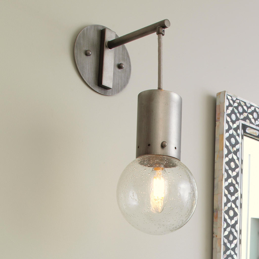 Jamie Young Strada Pendant Gunmetal / Clear Glass Wall Sconces