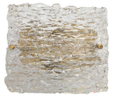 Jamie Young Swan Curved Glass Sconce, Large, Clear Textured Glass and Antique Brass Metal