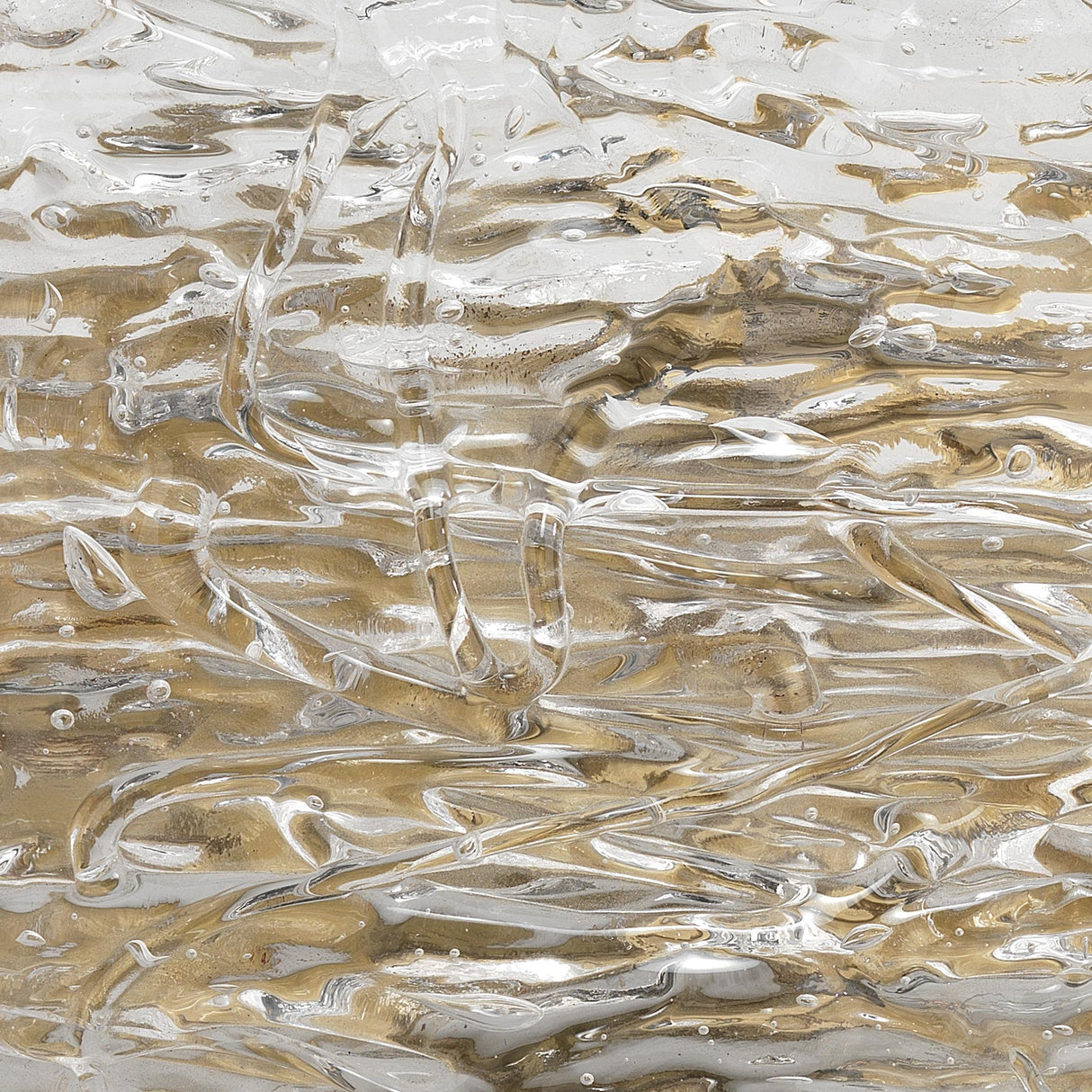 Jamie Young Swan Curved Glass Sconce, Large, Clear Textured Glass and Antique Brass Metal