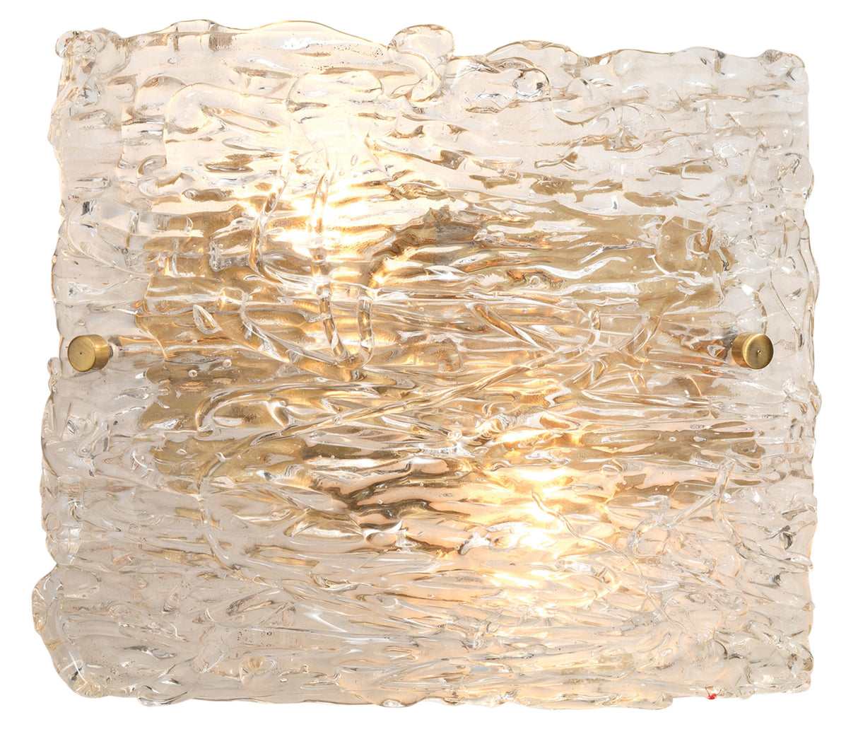 Jamie Young Swan Curved Glass Sconce, Large, Clear Textured Glass and Antique Brass Metal