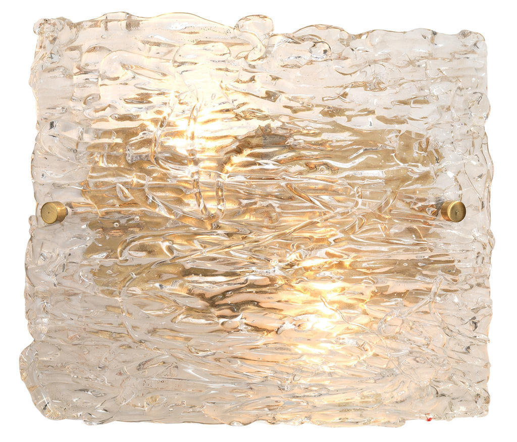 Jamie Young Swan Curved Glass Antique Brass Wall Sconces