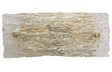 Jamie Young Swan Curved Glass Sconce, Small, Clear Textured Glass and Antique Brass Metal