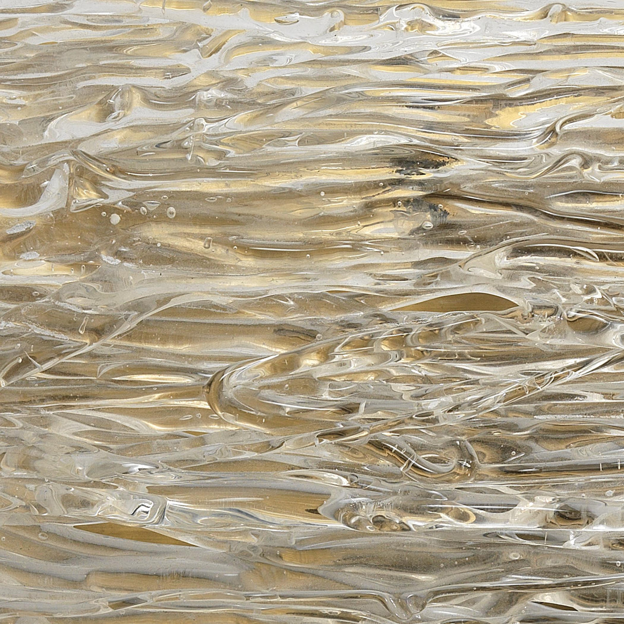 Jamie Young Swan Curved Glass Sconce, Small, Clear Textured Glass and Antique Brass Metal