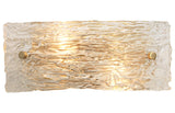 Jamie Young Swan Curved Glass Sconce, Small, Clear Textured Glass and Antique Brass Metal