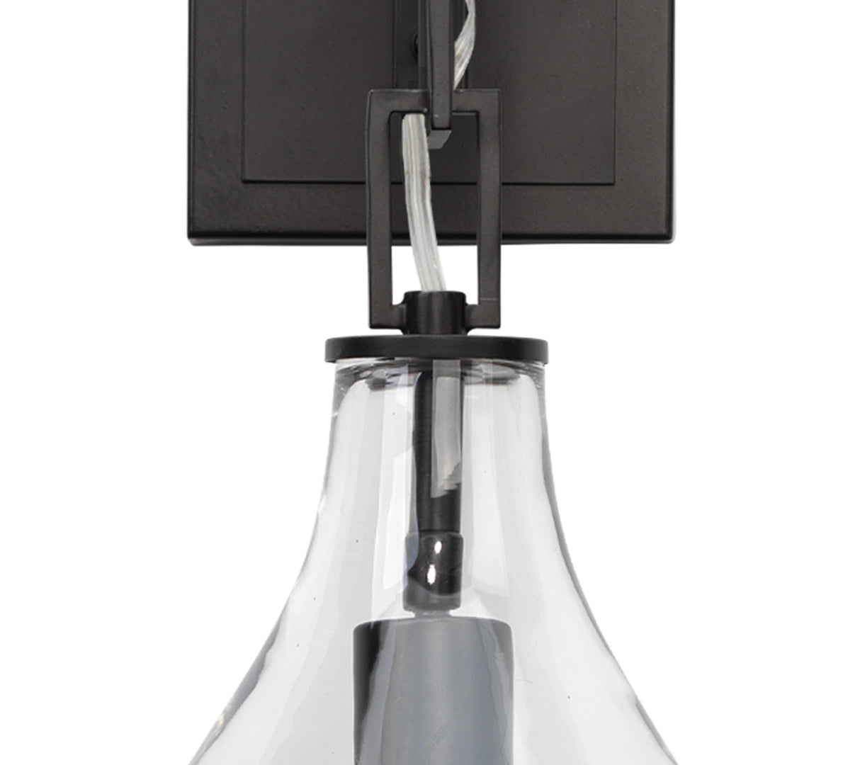 Jamie Young Tear Drop Hanging Wall Sconce, Clear Glass and Bronze