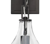 Jamie Young Tear Drop Hanging Wall Sconce, Clear Glass and Bronze