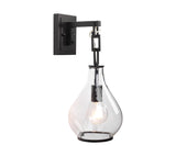 Jamie Young Tear Drop Hanging Wall Sconce, Clear Glass and Bronze