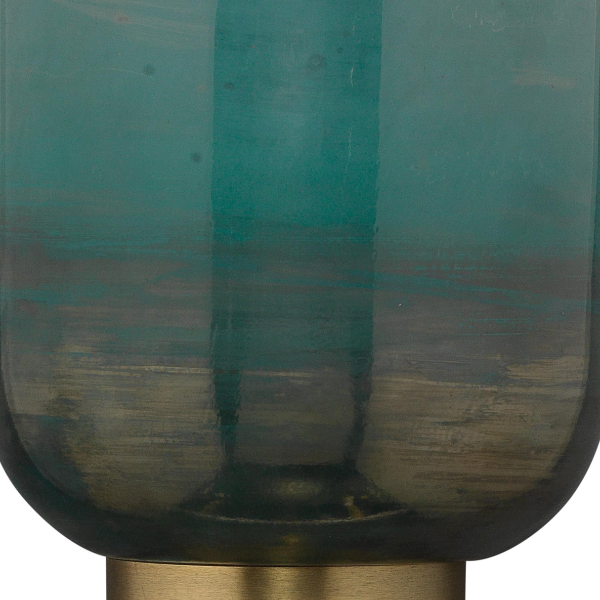 Jamie Young Vapor Single Sconce, Antique Brass and Aqua Metallic Glass