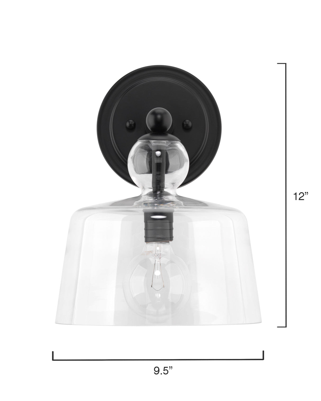 Jamie Young Hudson Glass Wall Sconce, Black