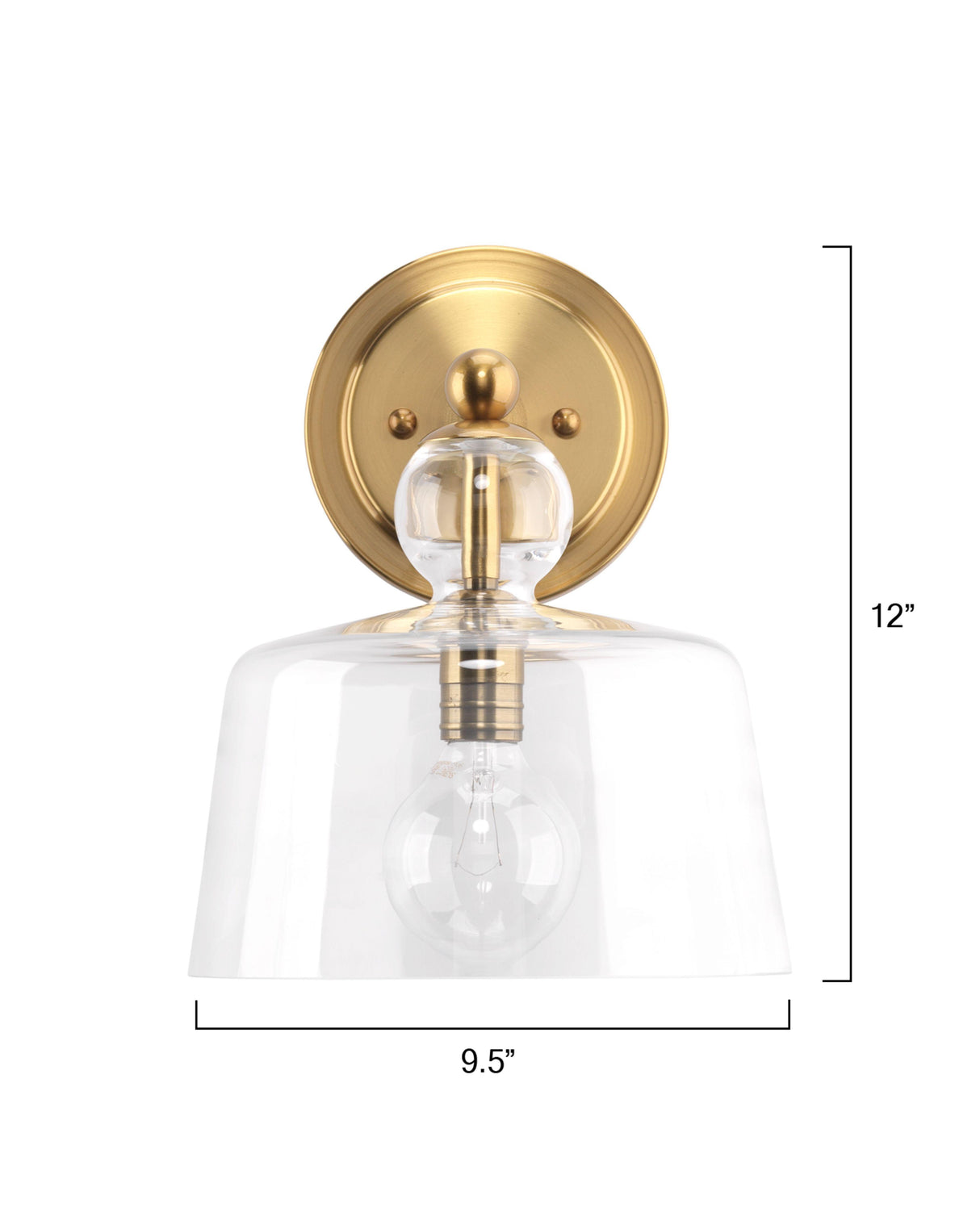 Jamie Young Hudson Glass Wall Sconce, Brass