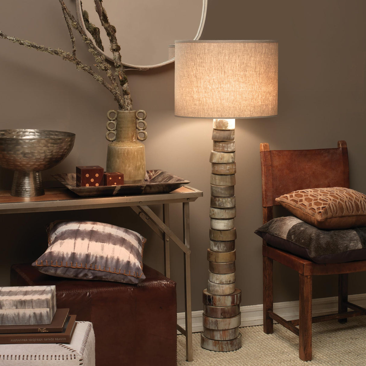 Jamie Young Stacked Horn 1-Light Floor Lamp
