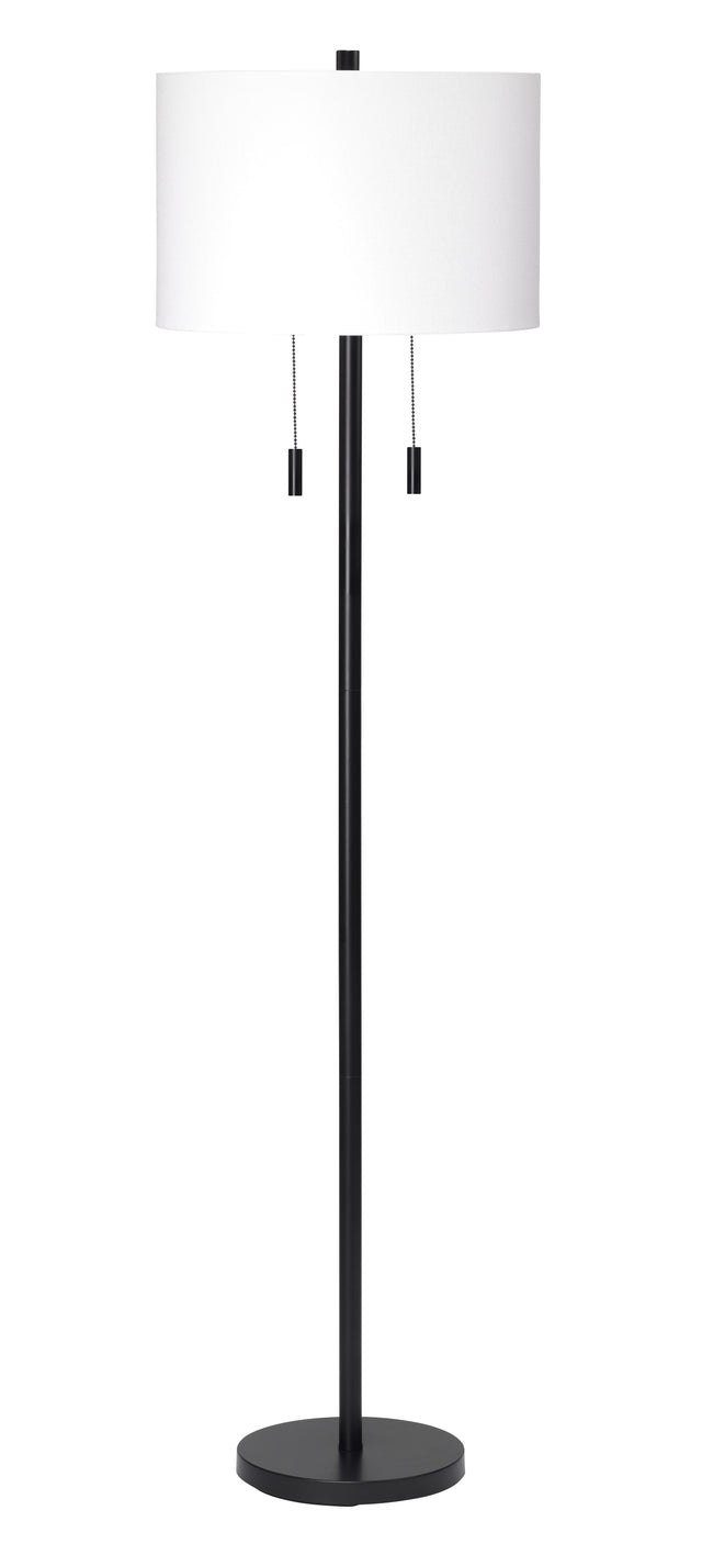 Jamie Young Lincoln 2-Light Metal Floor Lamp, Black