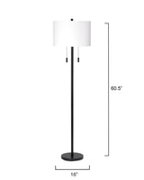 Jamie Young Lincoln 2-Light Metal Floor Lamp, Black
