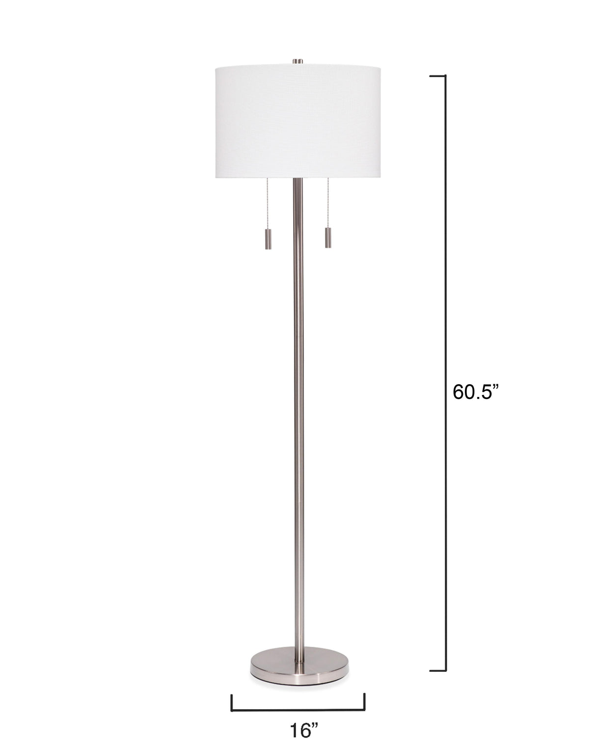 Jamie Young Lincoln 2-Light Metal Floor Lamp, Silver