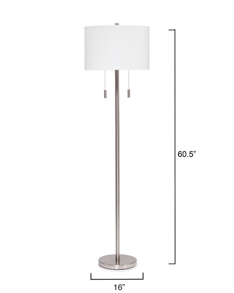Jamie Young Lincoln 2-Light Metal Floor Lamp, Silver