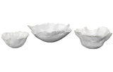 Jamie Young Fleur Ceramic Decorative Bowls (Set of 3), White