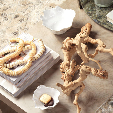 Jamie Young Fleur Ceramic Decorative Bowls (Set of 3), White