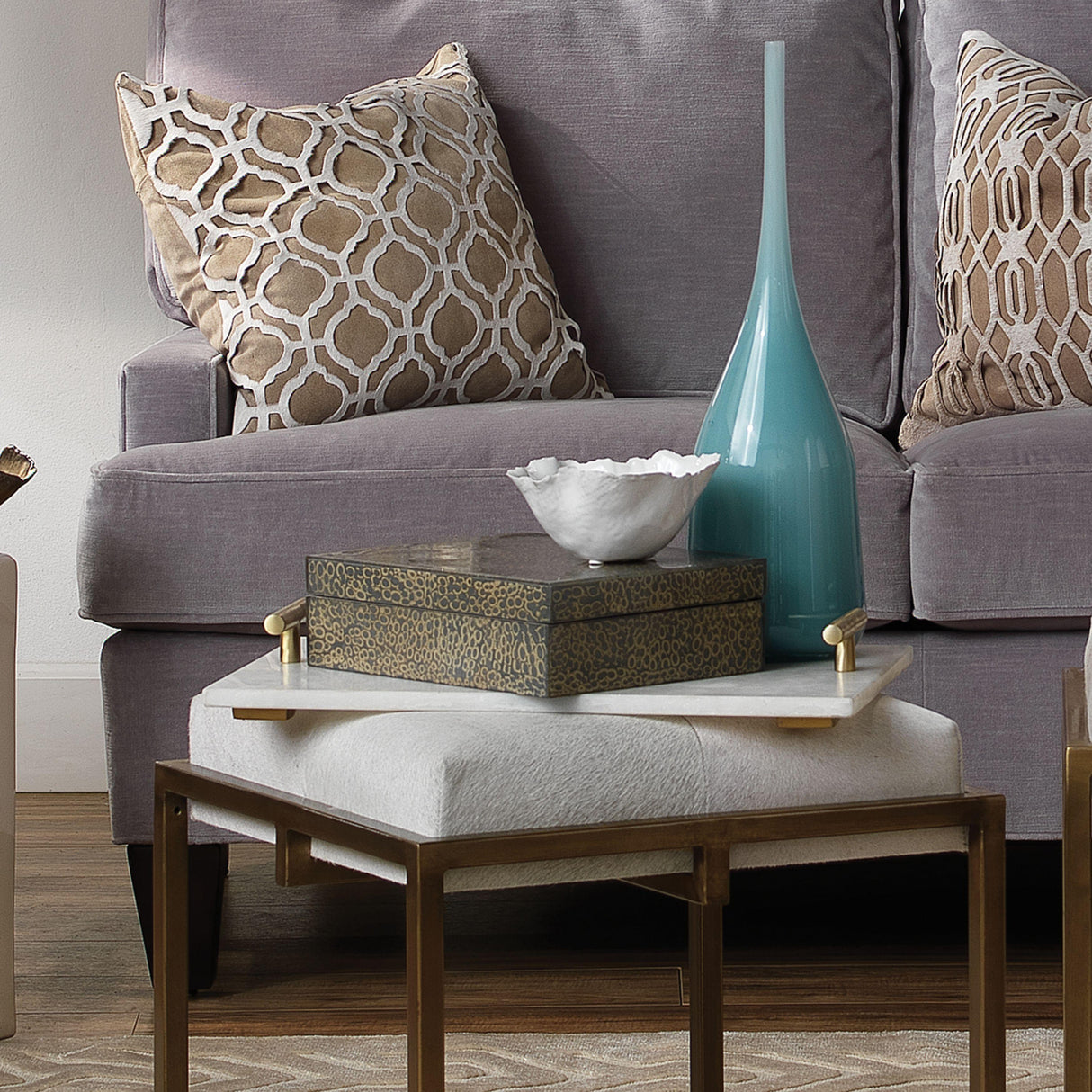 Jamie Young Fleur Ceramic Decorative Bowls (Set of 3), White