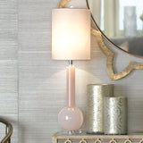 Jamie Young Studio Table Glass Lamp with Linen Shade, Pink