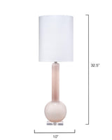 Jamie Young Studio Table Glass Lamp with Linen Shade, Pink