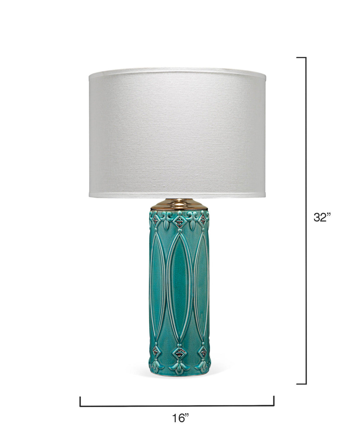Jamie Young Tabitha Ceramic Table Lamp with Linen Shade, Turquoise