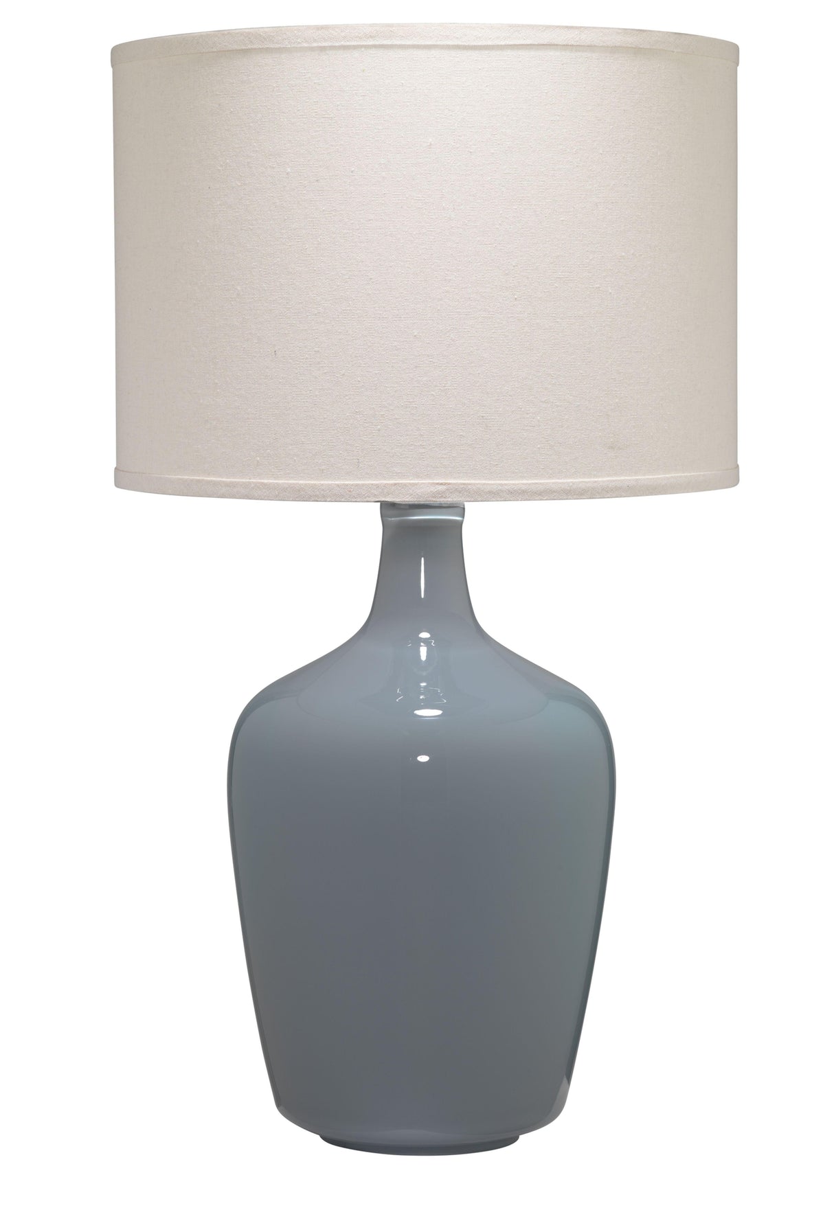 Jamie Young Plum Blown Glass Jar Table Lamp with Linen Shade, Grey