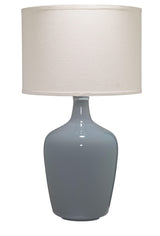 Jamie Young Plum Blown Glass Jar Table Lamp with Linen Shade, Grey