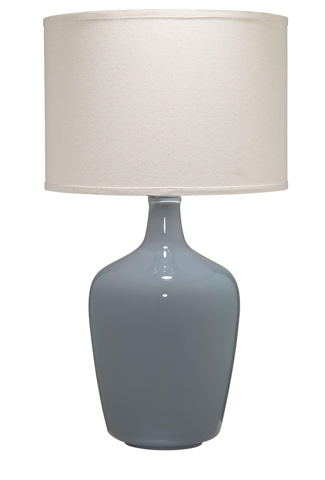 Jamie Young Plum Blown Glass Jar Table Lamp with Linen Shade, Grey