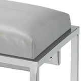 Jamie Young Shelby Leather Bench, Grey