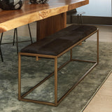 Jamie Young Shelby Hide Bench, Brown