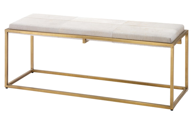 Jamie Young Shelby Hide Bench, White